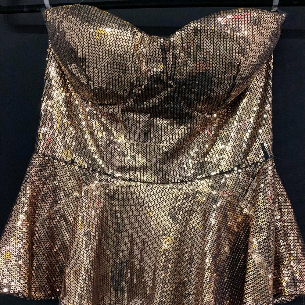 Windsor Strapless Peplum Top with Sequins